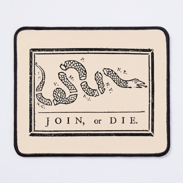 Item preview, Historic "Join, or Die" Snake by Benjamin Franklin designed and sold by MehMerchTees.