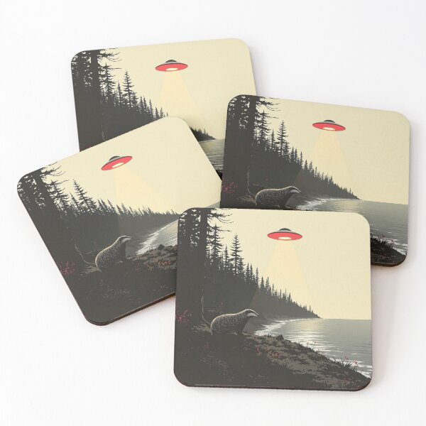 Item preview, Badger and UFO designed and sold by HabitableMoons.