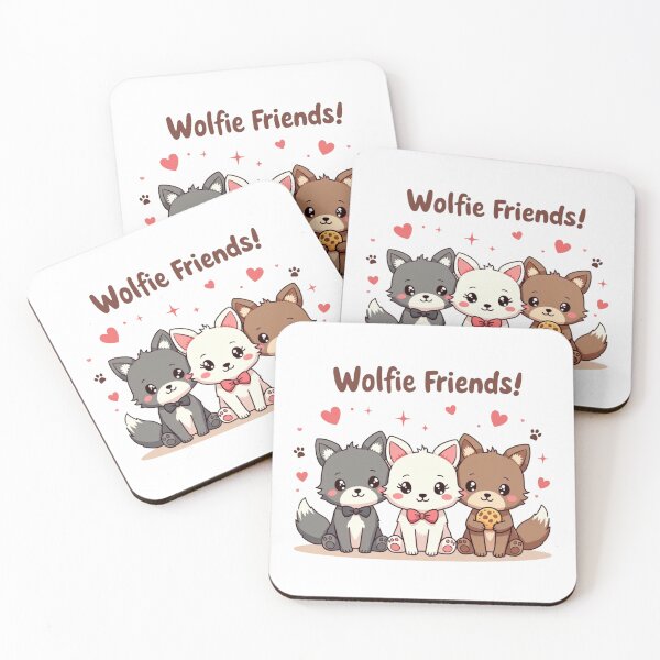 Item preview, Kawaii Baby Wolves Trio – Cute Wolfie Friends Kids T-Shirt designed and sold by shadystitch.