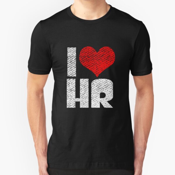 I Love HR Human Resources Coworker Gift Vintage Slim Fit T-Shirt