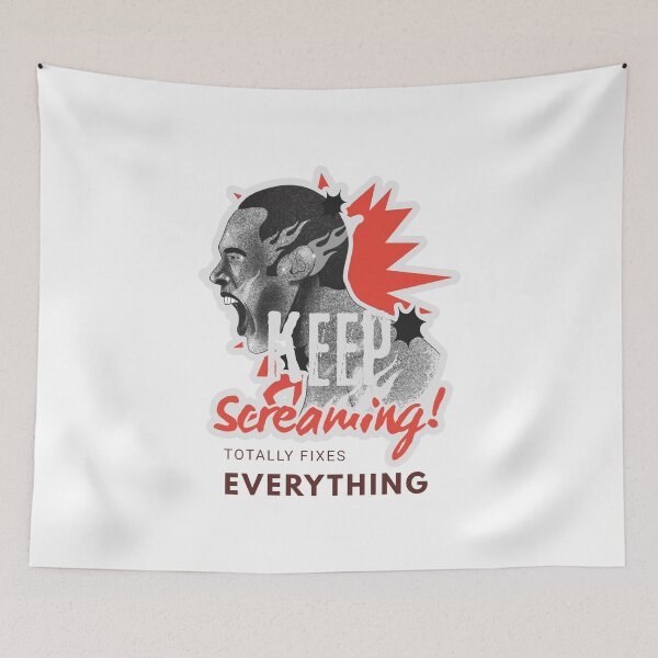 Item preview, Keep Screaming Grey Flames Red Impact designed and sold by SplashTastic.