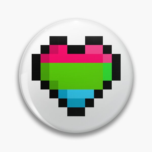 Item preview, Polysexual Pixel Heart Pride Flag designed and sold by HarveyHandcraftsandDesigns.
