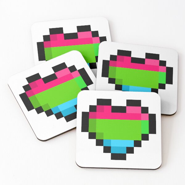 Item preview, Polysexual Pixel Heart Pride Flag designed and sold by HarveyHandcraftsandDesigns.