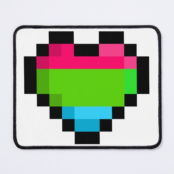 Item preview, Polysexual Pixel Heart Pride Flag designed and sold by HarveyHandcraftsandDesigns.