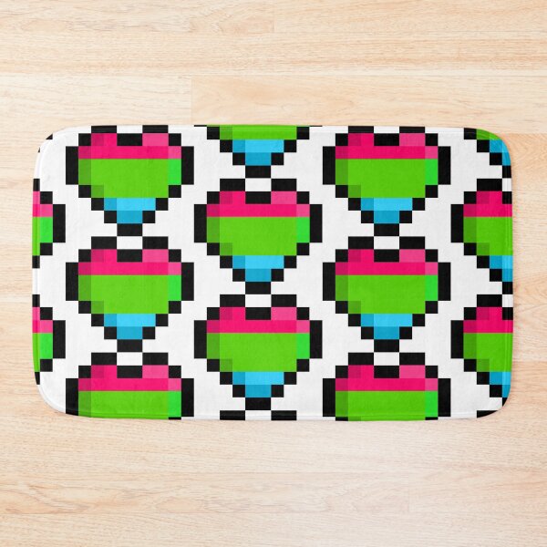 Item preview, Polysexual Pixel Heart Pride Flag designed and sold by HarveyHandcraftsandDesigns.