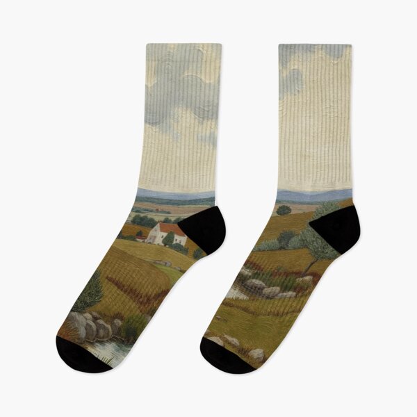 Item preview, Vintage European Countryside Landscape Painting – Rustic Scenic Art designed and sold by TheDesignDen52.