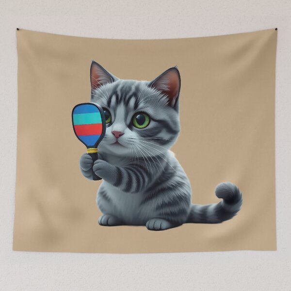 Item preview, Cute Kitten with Pickleball Paddle designed and sold by RickGoulet.