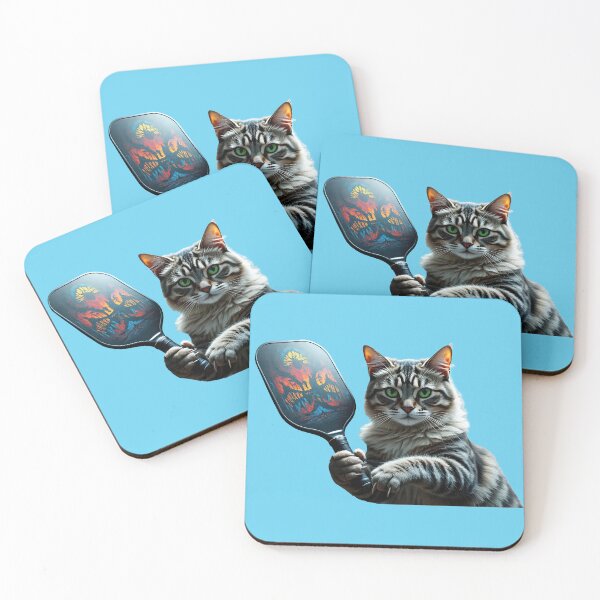 Item preview, Piercing Cat Ready to Play Pickleball Sport Game designed and sold by RickGoulet.
