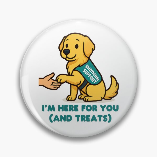 Item preview, Emotional Support Dog Meme - I'm Here For You And Treats - Funny Therapy Pet designed and sold by EdgyEdgeArt.