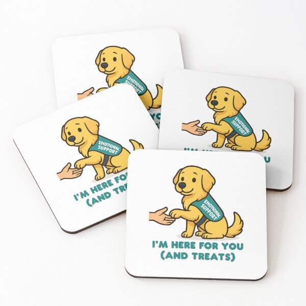 Item preview, Emotional Support Dog Meme - I'm Here For You And Treats - Funny Therapy Pet designed and sold by EdgyEdgeArt.