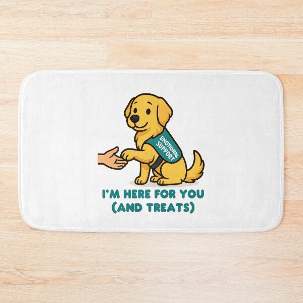 Item preview, Emotional Support Dog Meme - I'm Here For You And Treats - Funny Therapy Pet designed and sold by EdgyEdgeArt.