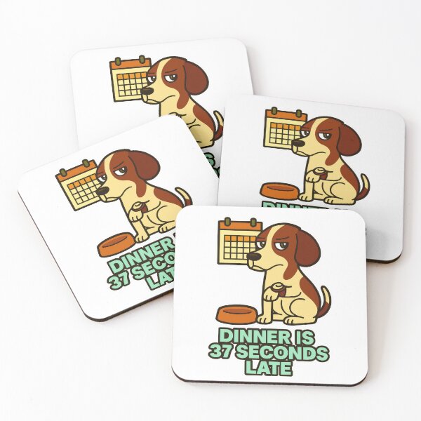 Item preview, Food Anxiety Dog Meme - Dinner Is 37 Seconds Late - Funny Pet Hunger Drama designed and sold by EdgyEdgeArt.
