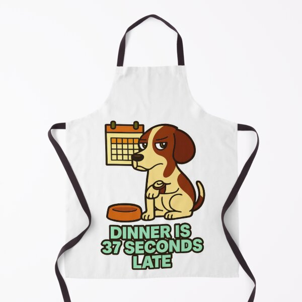 Item preview, Food Anxiety Dog Meme - Dinner Is 37 Seconds Late - Funny Pet Hunger Drama designed and sold by EdgyEdgeArt.