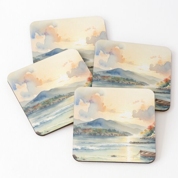 Item preview, salcombe estuary from south sands beach3（watercolour + AI） designed and sold by artsmeow.
