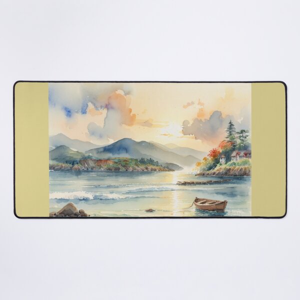 Item preview, salcombe estuary from south sands beach3(watercolour + AI) designed and sold by artsmeow.