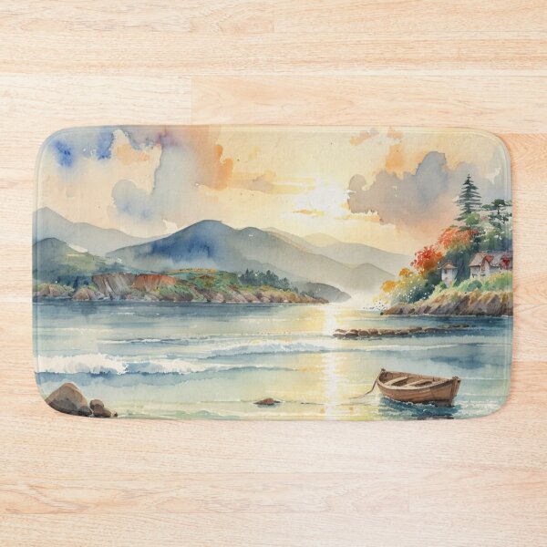 Item preview, salcombe estuary from south sands beach3（watercolour + AI） designed and sold by artsmeow.