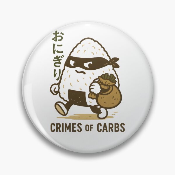 Item preview, Crimes of Carbs Ninja Onigiri Rice Ball Thief Japanese Food Pun Kawaii designed and sold by Alchemy Ink.