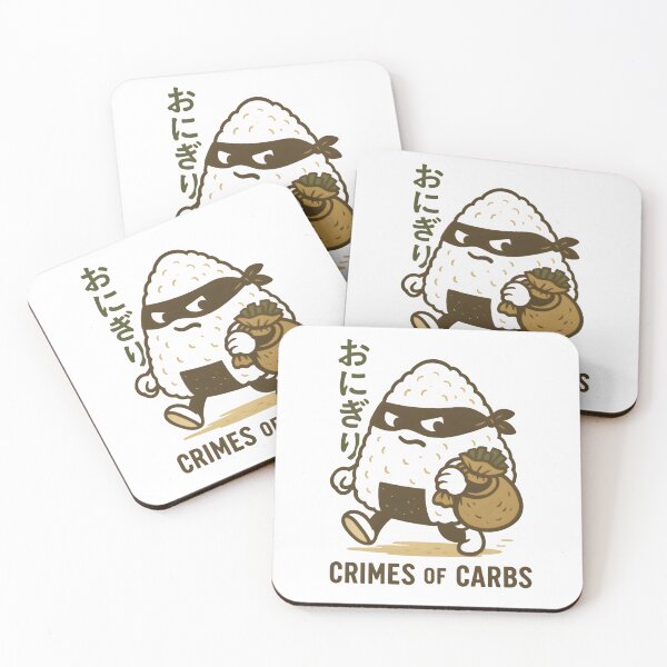 Item preview, Crimes of Carbs Ninja Onigiri Rice Ball Thief Japanese Food Pun Kawaii designed and sold by Alchemy Ink.