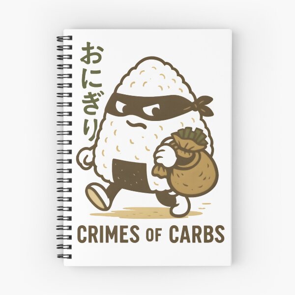 Item preview, Crimes of Carbs Ninja Onigiri Rice Ball Thief Japanese Food Pun Kawaii designed and sold by Alchemy Ink.