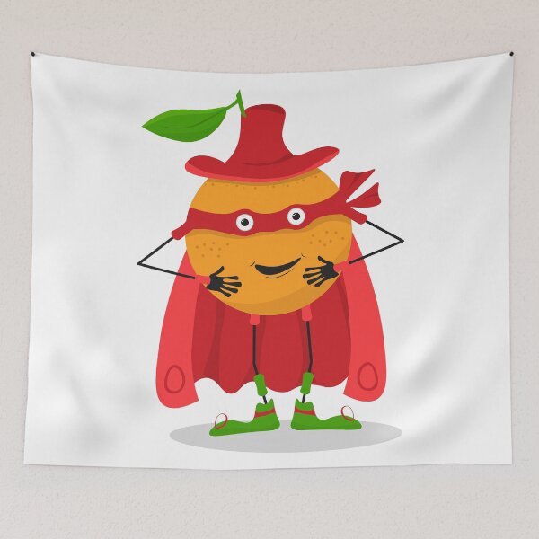 Item preview, Cheerful Orange Superhero Character designed and sold by rymarenko.