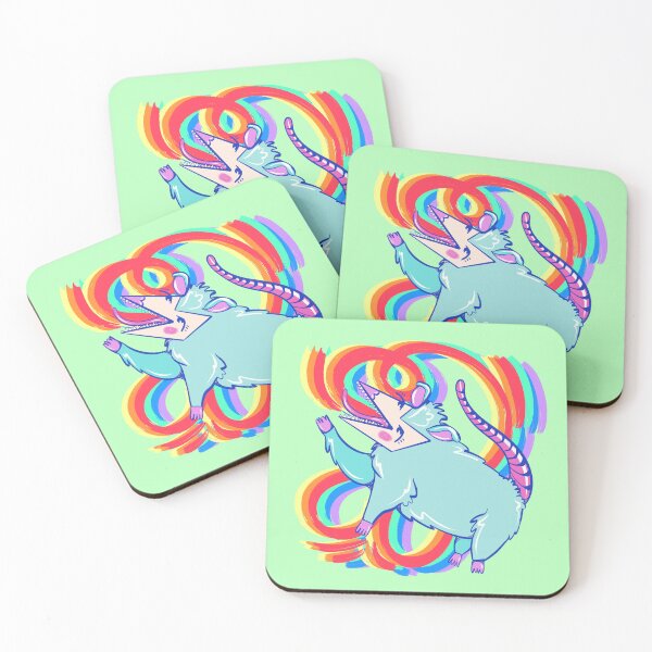 Item preview, y2k rainbow possum art designed and sold by crestfallenmermaid.