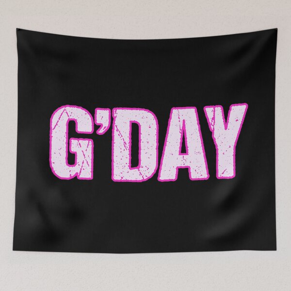 Item preview, G’day, Pink Outlined designed and sold by Memes N Lore .