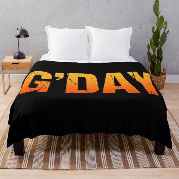 Item preview, G’day in Hot Orange Gradient designed and sold by Memes N Lore .