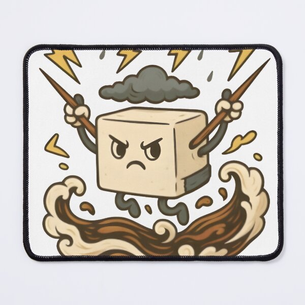Item preview, Storm Softly Tofu Warrior Japanese Food Pun Kawaii Vegan Protein designed and sold by Alchemy Ink.