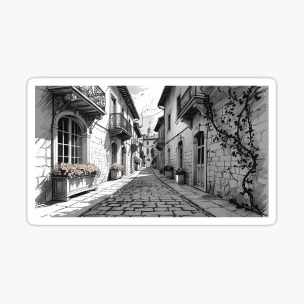 Item preview, Lifestyle Hub: Vintage European Alley - BW designed and sold by M&M Lifestyle Hub.