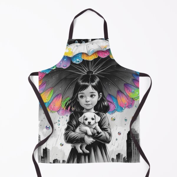 Item preview, Young Girl With a White Dog and a Colorful Umbrella 8 designed and sold by AlinaSCorner.