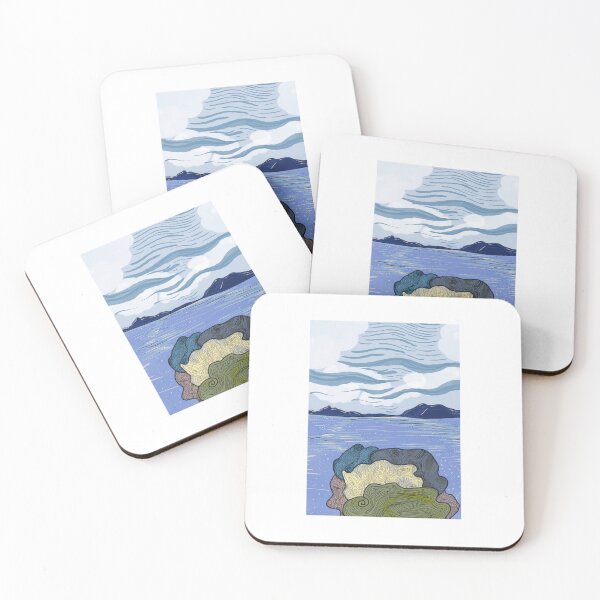 Item preview, Seashore and stone. Water and mountain cloud.  designed and sold by tenkenryujin.