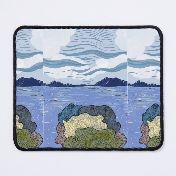 Item preview, Seashore and stone. Water and mountain cloud. designed and sold by tenkenryujin.