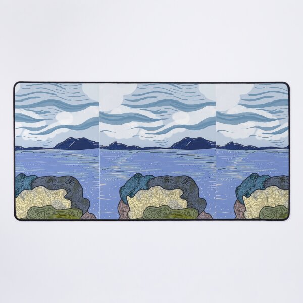Item preview, Seashore and stone. Water and mountain cloud. designed and sold by tenkenryujin.
