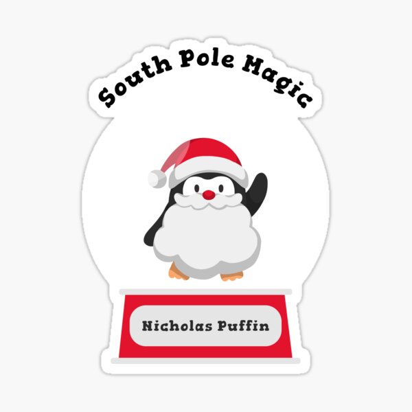 Item preview, South Pole Snowglobes: Nicholas Puffin, Santa-in-Training designed and sold by Novel Works Studio.