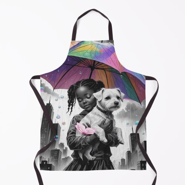 Item preview, Young Girl With a White Dog and a Colorful Umbrella 9 designed and sold by AlinaSCorner.