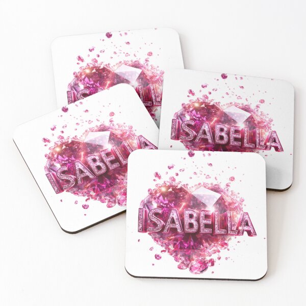 Item preview, ISABELLA – Pink Diamond Heart Name Art designed and sold by VisionaryVeils.