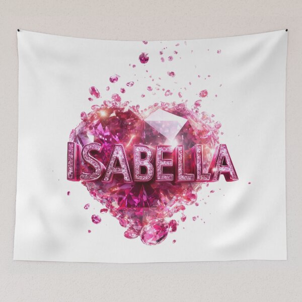 Item preview, ISABELLA – Pink Diamond Heart Name Art designed and sold by VisionaryVeils.