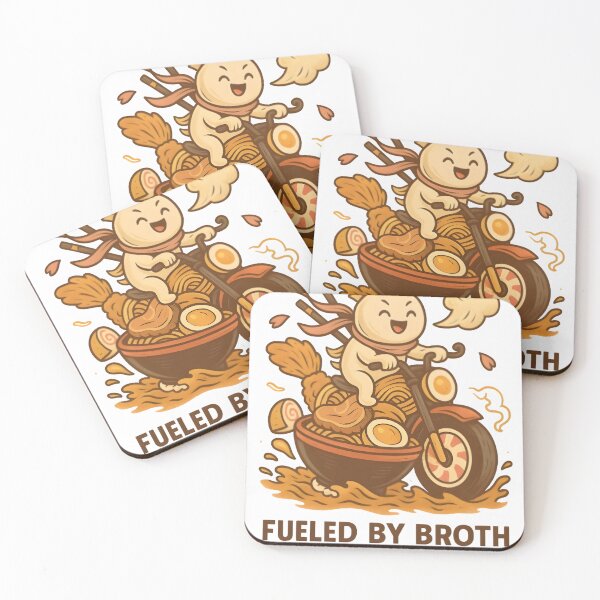 Item preview, Fueled By Broth Ramen Rider Japanese Noodle Motorcycle Kawaii Food Pun designed and sold by Alchemy Ink.