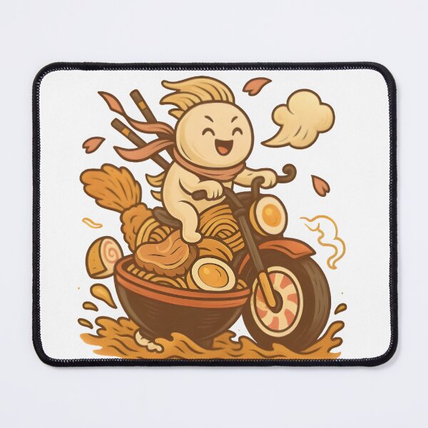 Item preview, Fueled By Broth Ramen Rider Japanese Noodle Motorcycle Kawaii Food Pun designed and sold by Alchemy Ink.