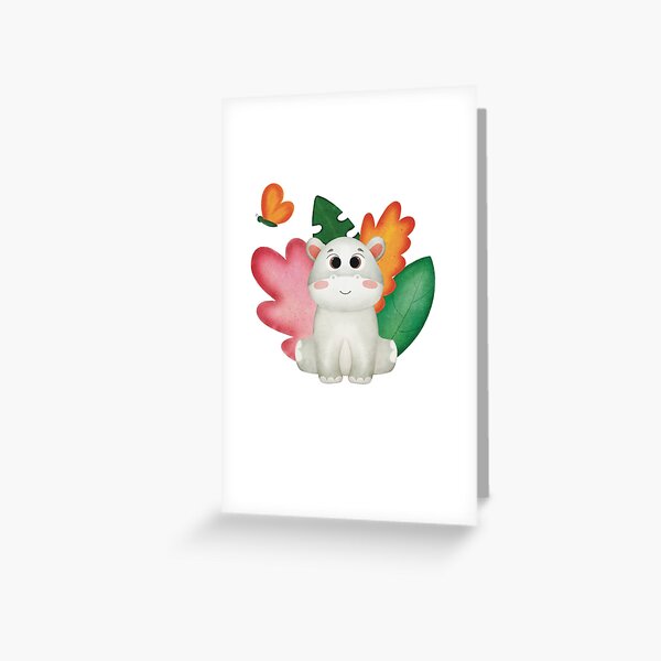 Aperçu de l'œuvre Aquarelle d'un adorable bébé hippopotame - Art animalier de chambre d'enfant créée et vendue par GoldenAcornArt.