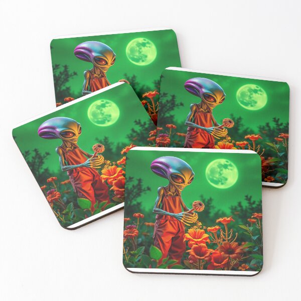 Item preview, Alien in a flower meadow designed and sold by Zazeyy.