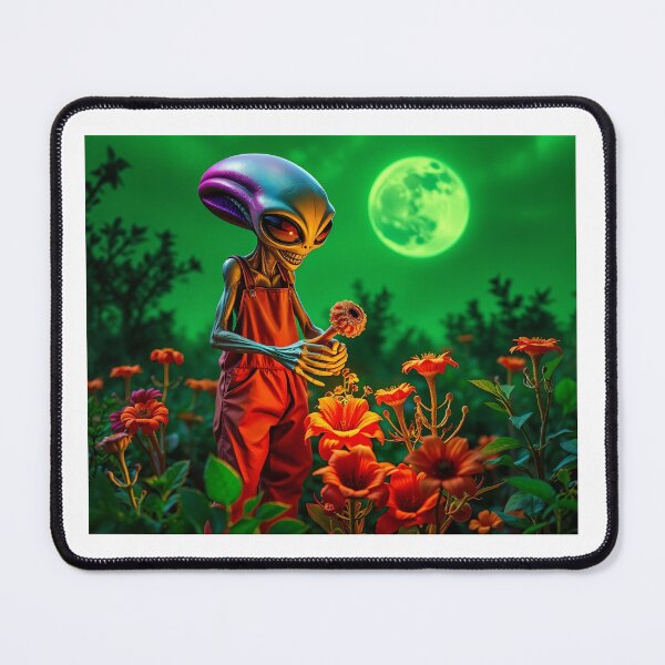 Item preview, Alien in a flower meadow designed and sold by Zazeyy.