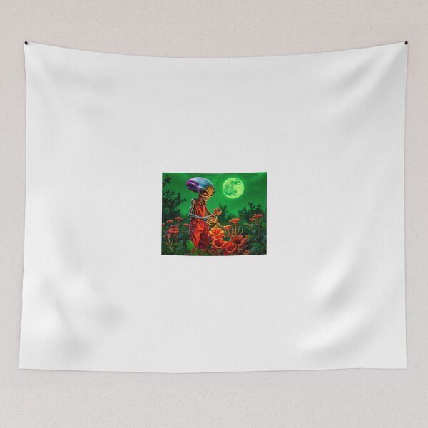 Item preview, Alien in a flower meadow designed and sold by Zazeyy.