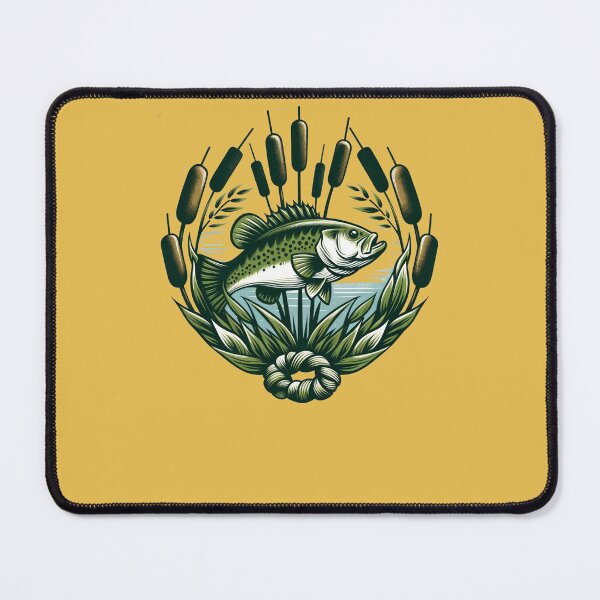 Item preview, Largemouth Bass and Cattails designed and sold by FrictionMaxxing.
