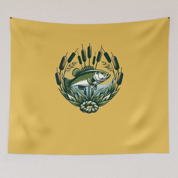 Item preview, Largemouth Bass and Cattails  designed and sold by FrictionMaxxing.