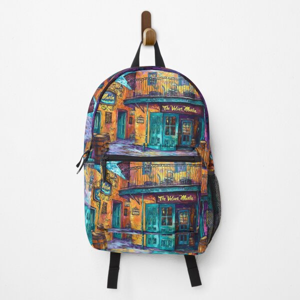 Item preview, The Velvet Marlin Tavern - Vibrant New Orleans Street Scene with Rustic Charm and Bold Colors designed and sold by OlfactoART Studio.
