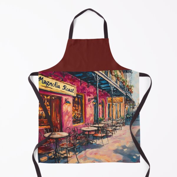 Item preview, Sip the Charm at Magnolia Roast- A Cozy Pink Café Scene in Vibrant New Orleans designed and sold by OlfactoART Studio.