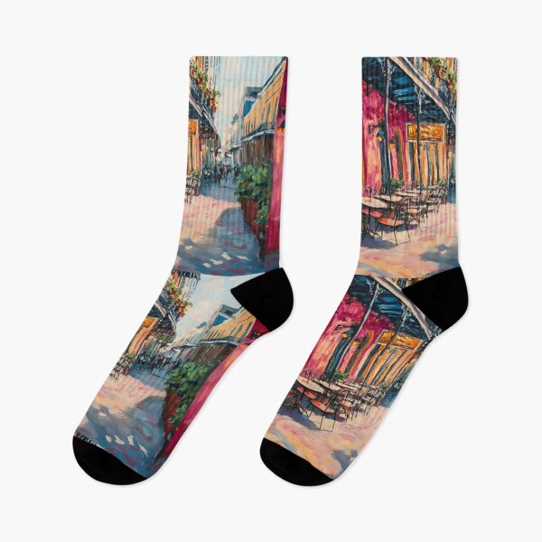 Item preview, Sip the Charm at Magnolia Roast- A Cozy Pink Café Scene in Vibrant New Orleans designed and sold by OlfactoART Studio.
