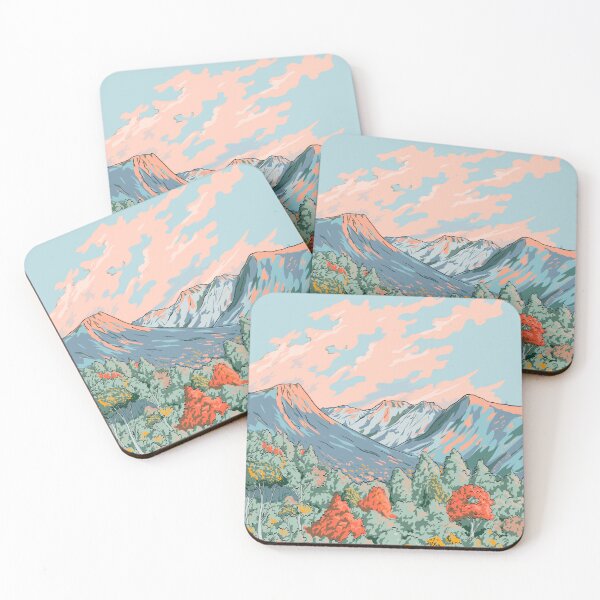 Item preview, Mount Asahi in Daisetsuzan National Park Japan Ukiyo-e Retro Woodblock Style designed and sold by patrimonio.