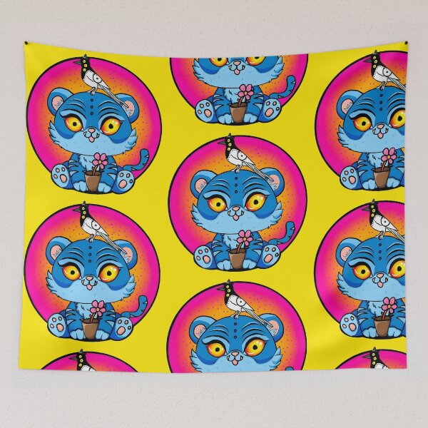 Item preview, A little blue tiger and a strange magpie designed and sold by TheAshCreations.